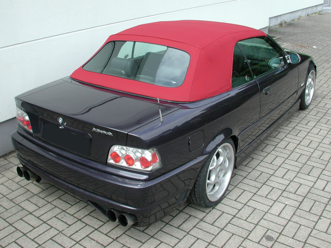 BMW, 3er, Cabrio, Rotes Verdeck, Vier Auslässe