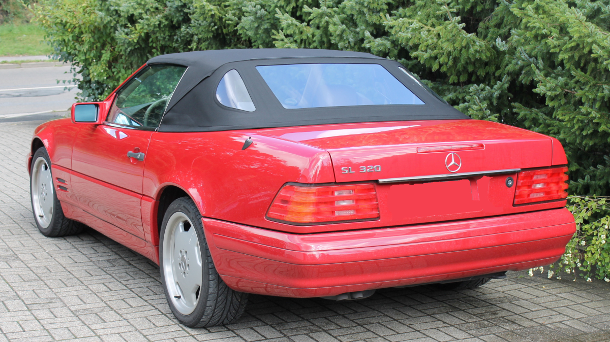Cabrio mercedes R129 Cabrioverdeck rot auto, Cabrio, Mercedes SL, Zweidürig, Rückleuchten, auto, Mercedes SL, roter Wagen, Cabrio, Kofferraum