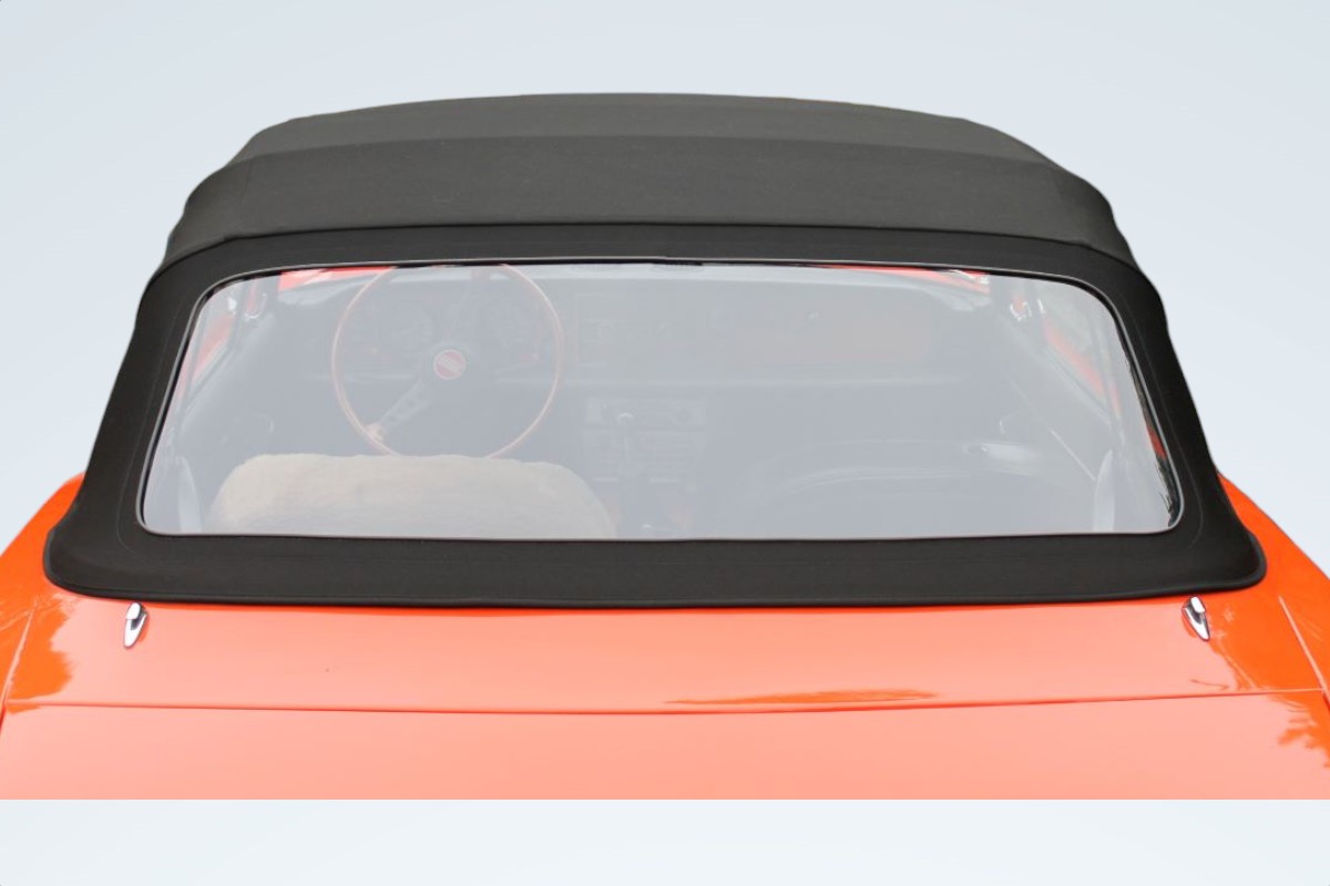 Fiat Spider 124 `66-`77 Verdeck schwarz Kissen, Auto, Fahrzeug, Windschutzscheibe, Rad